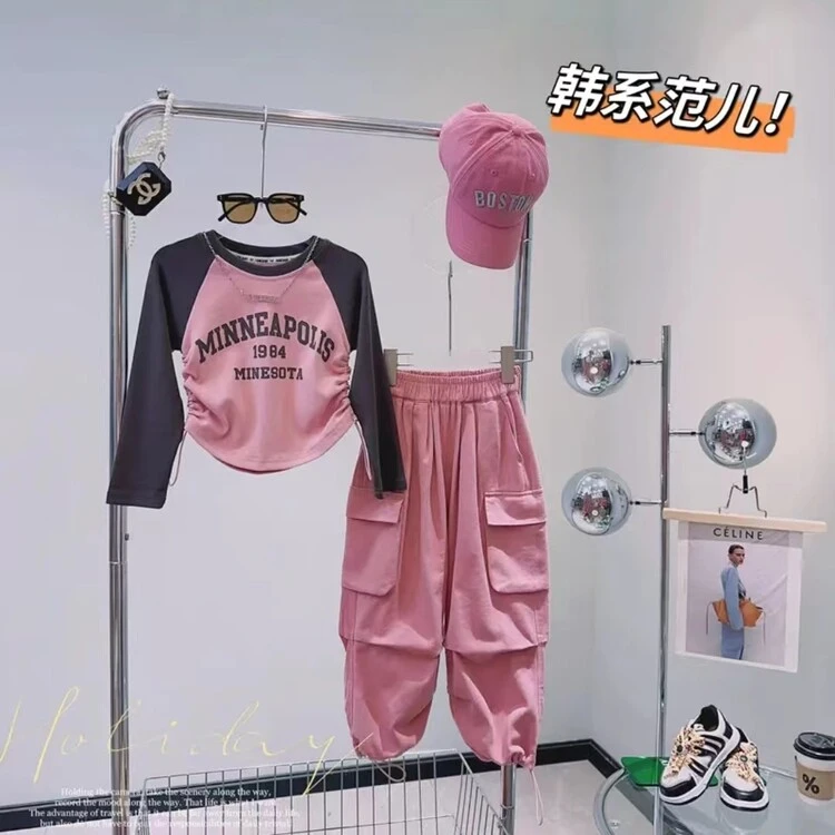 (两件套)童装女童套装秋装2025新款中大童儿童洋气时髦女孩春款