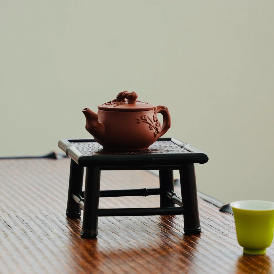 【禅意】紫竹竹编茶台壶架杯架花架花几功夫茶道配件