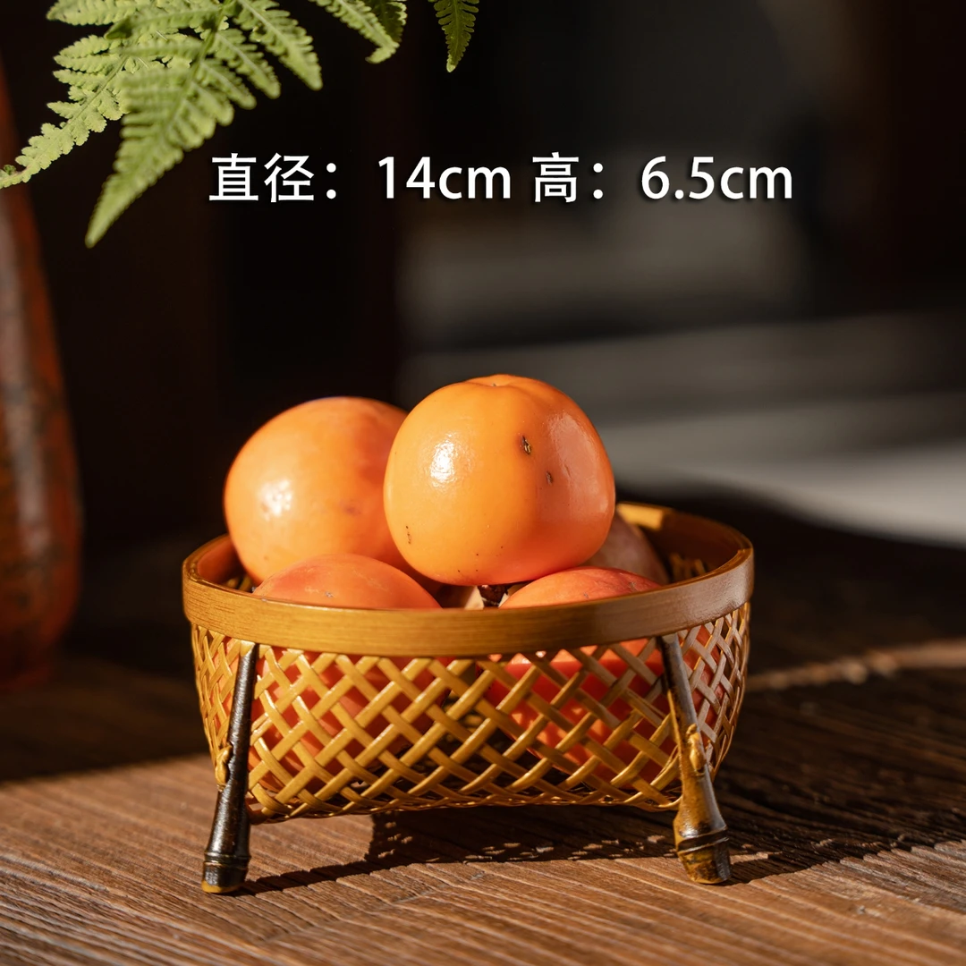 【玲珑】 竹编竹筐楠竹竹编水果茶点盒茶具茶道摆件水果篮茶杯竹制