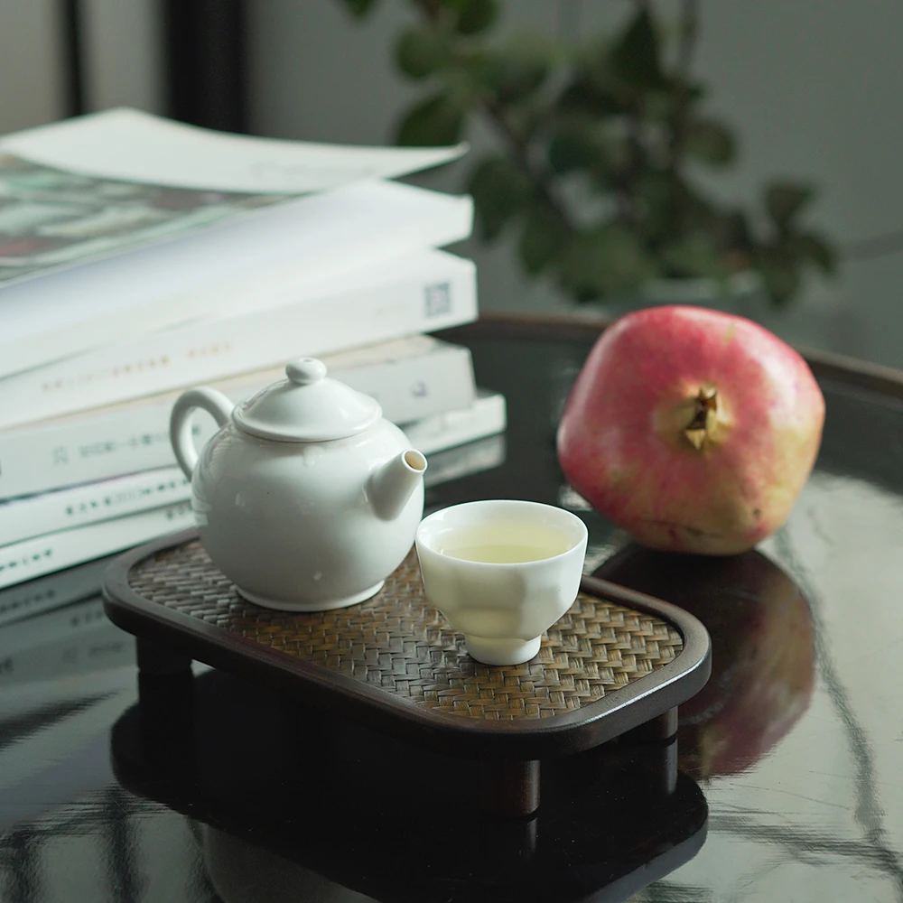 【简一】楠竹茶台干泡台竹编席面喝茶茶道配件点心盘家用