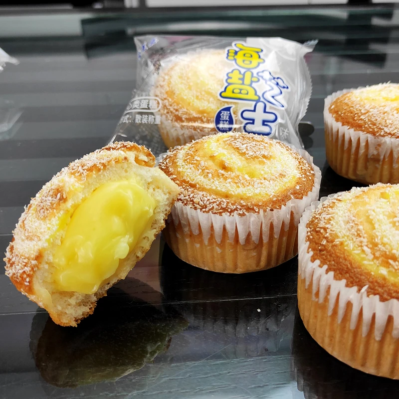 津美嘉海盐芝士蛋糕椰蓉夹心糕点好吃的休闲零食超软爆浆面包点心