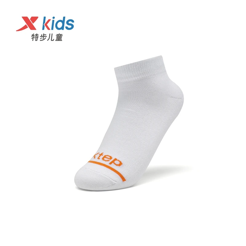 特步儿童平板短袜大底鞋底弹力鞋皮鞋泡沫底乳胶气垫腾翼爆款白色