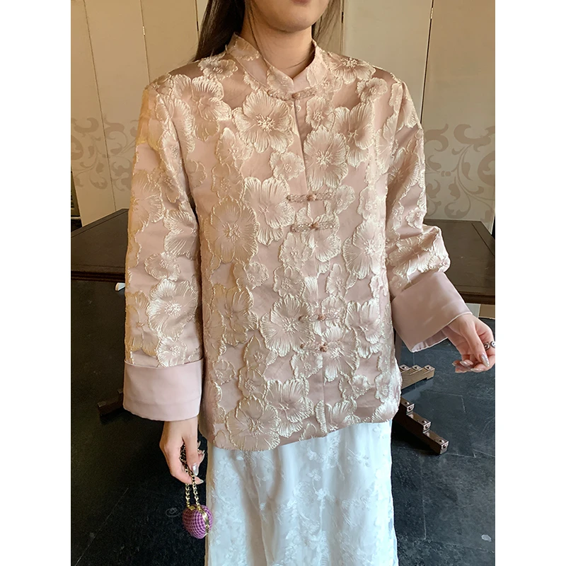 【现货秒发-NAZ瑶瑶微胖高端定制】新中式高级感重工刺绣盘扣外套