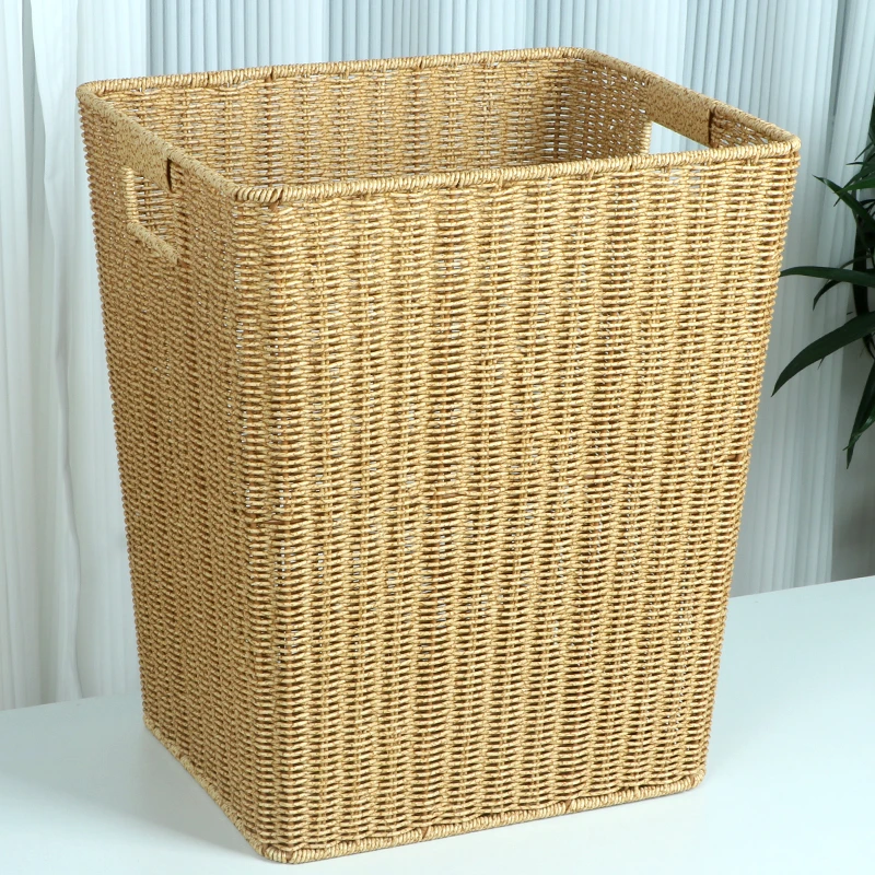 S71超大号收纳筐手工仿藤编脏衣篓整理筐双把手洗浴收纳39*32*46