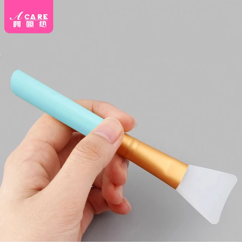 一件代发包邮 面膜刷BA1S25-绿色扁平搅拌棒软硅胶头脸部涂抹式泥