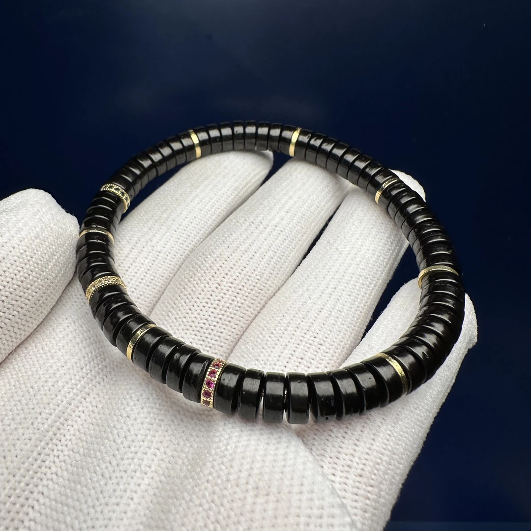 7×3薄切黑金椰蒂手串