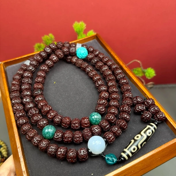 藏式黑金刚菩提小金刚菩提108脖跨念珠