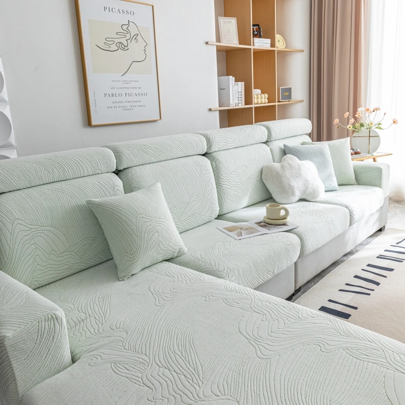 山河-摇粒绒四季通用沙发套简约防滑加厚防猫防尘弹力通用型全盖