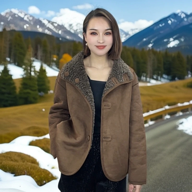 【淼姐专属】双面双穿貂绒皮毛一体皮外套时尚气质百搭设计师