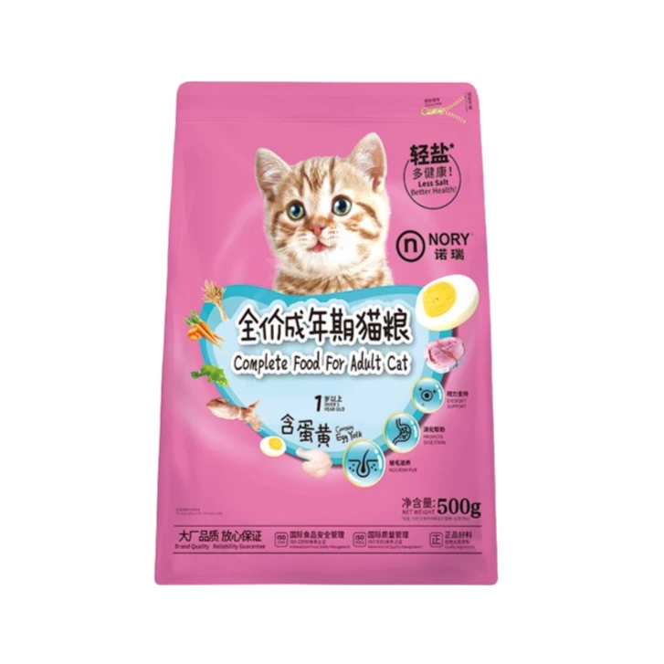 诺瑞全价成年期含蛋黄猫粮500g 混合口味