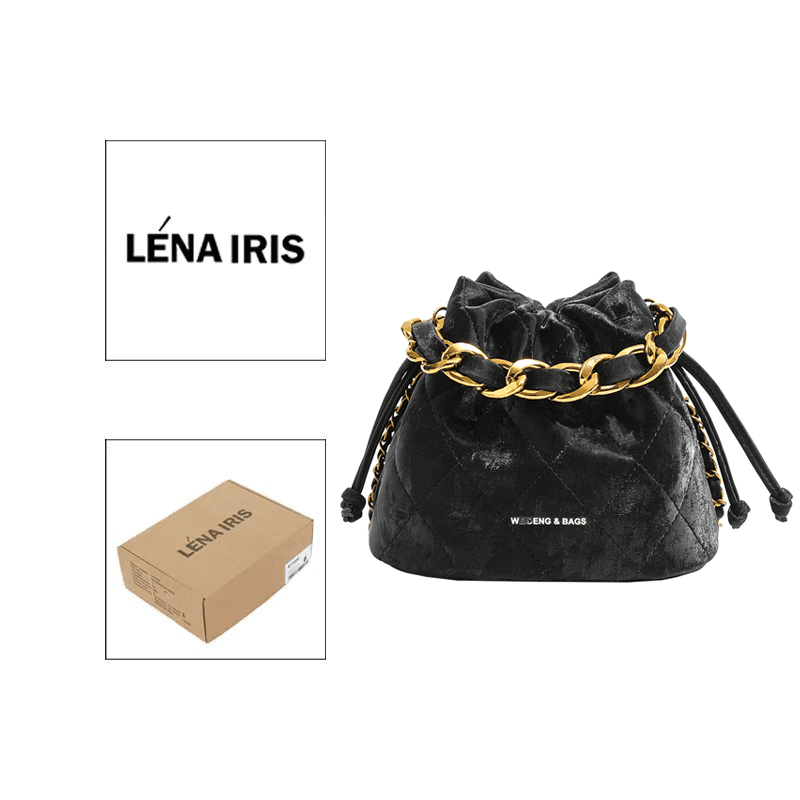 289【带礼盒】LÉNA IRIS时尚百搭新款水桶包高奢复古单肩斜跨女包