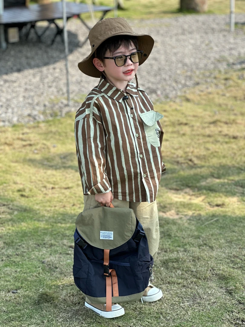 现货1216儿童衬衫童装男童休闲条纹韩版长袖春秋很时尚中大童洋气