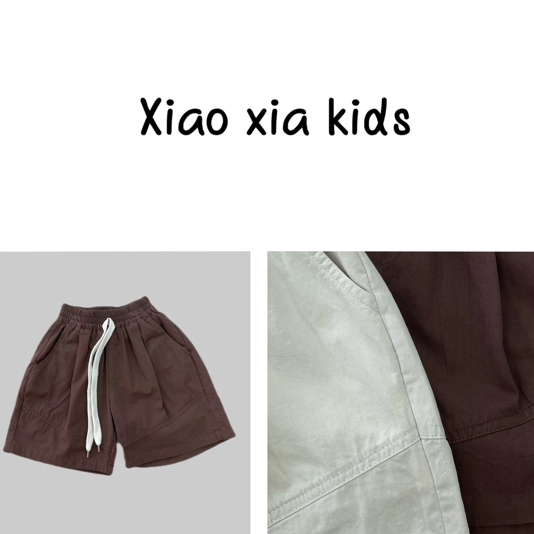 现货1434儿童短裤男童夏季休闲裤百搭宽松纯色潮流直筒