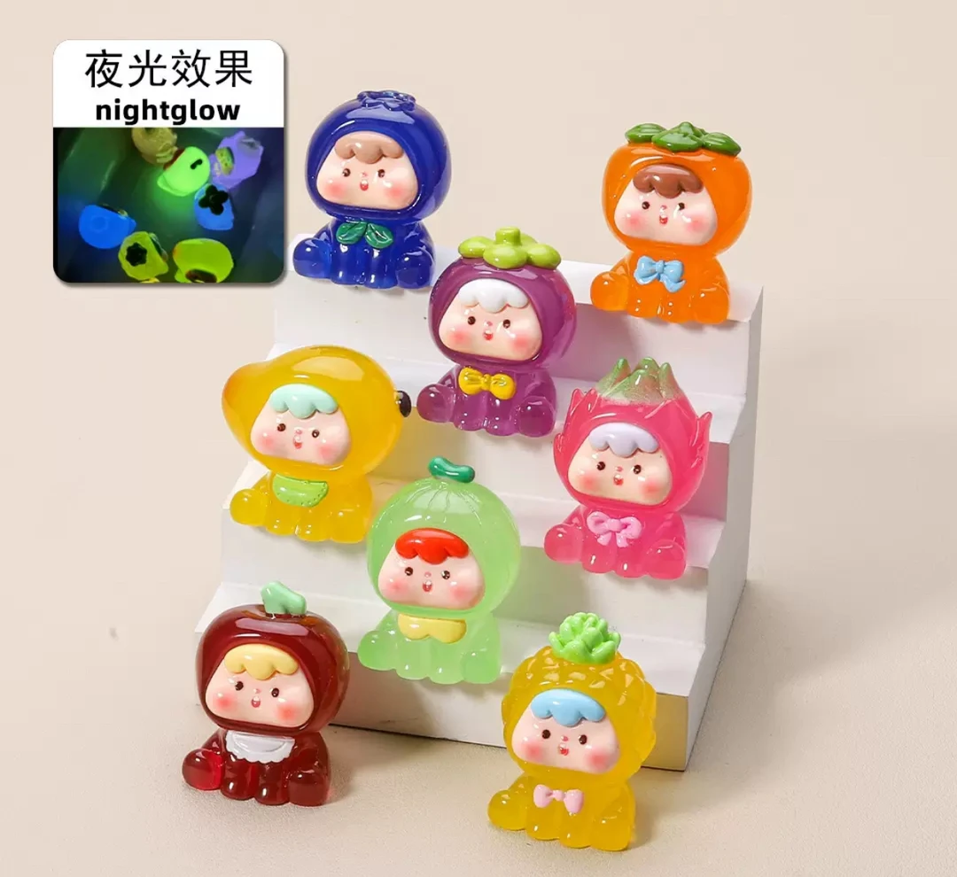 【双许愿+九宫格】夜光新款四代水果崽崽创意可爱立体树脂工艺摆件