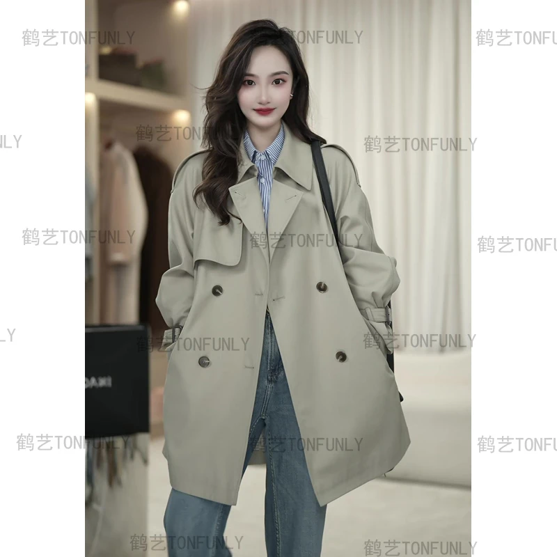 [TONFUNLY]短款风衣女2025年新款风衣外套百搭时尚外套