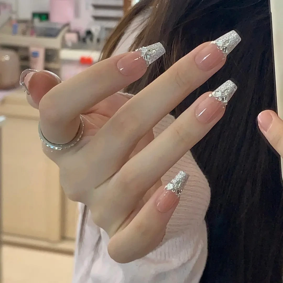 【巴黎舞鞋】纯手工穿戴甲美甲超闪轻奢高级感穿戴式美甲片指甲贴片