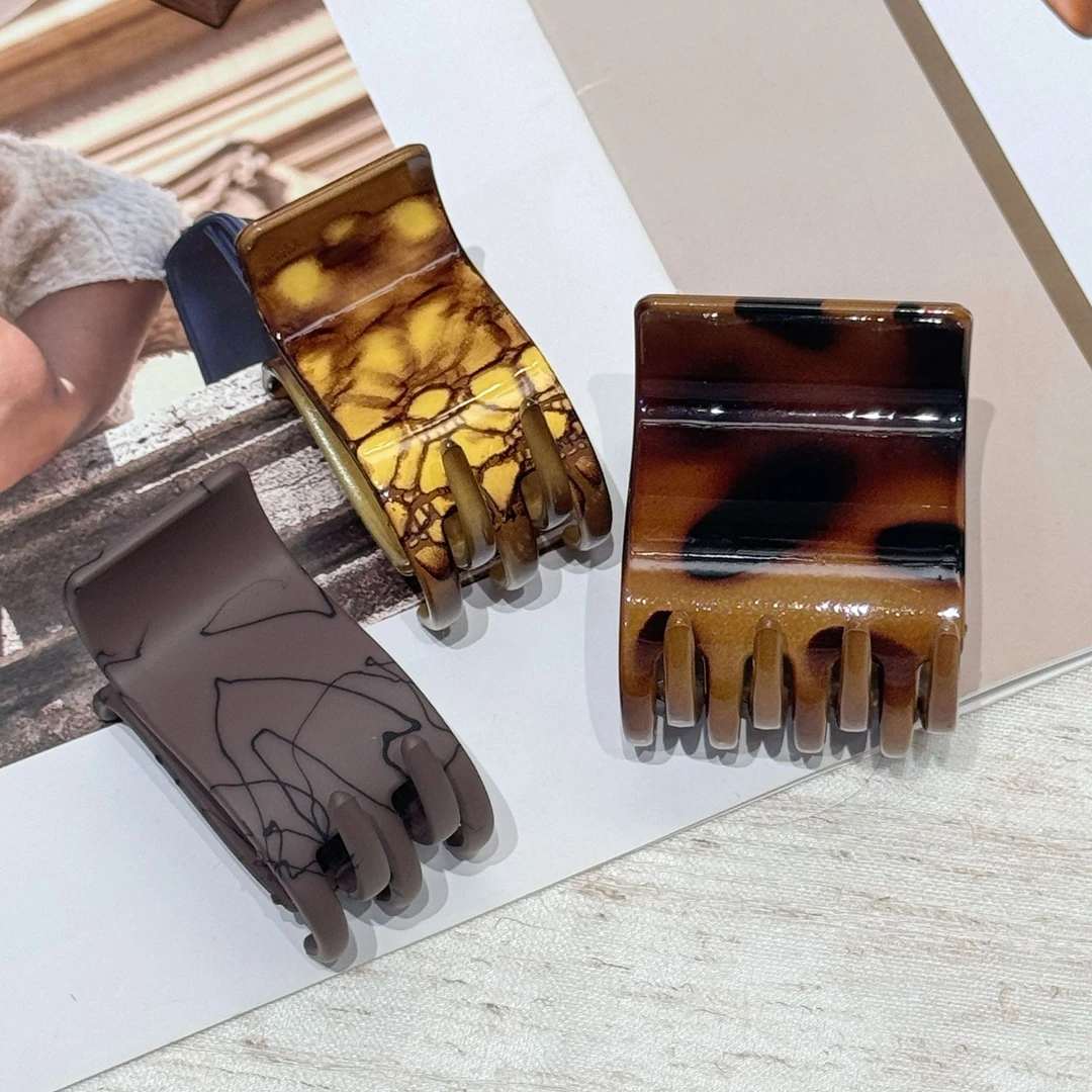 韩系简约风格6齿手工喷丝抓夹比大抓夹能抓闭眼入抓夹发饰头饰女