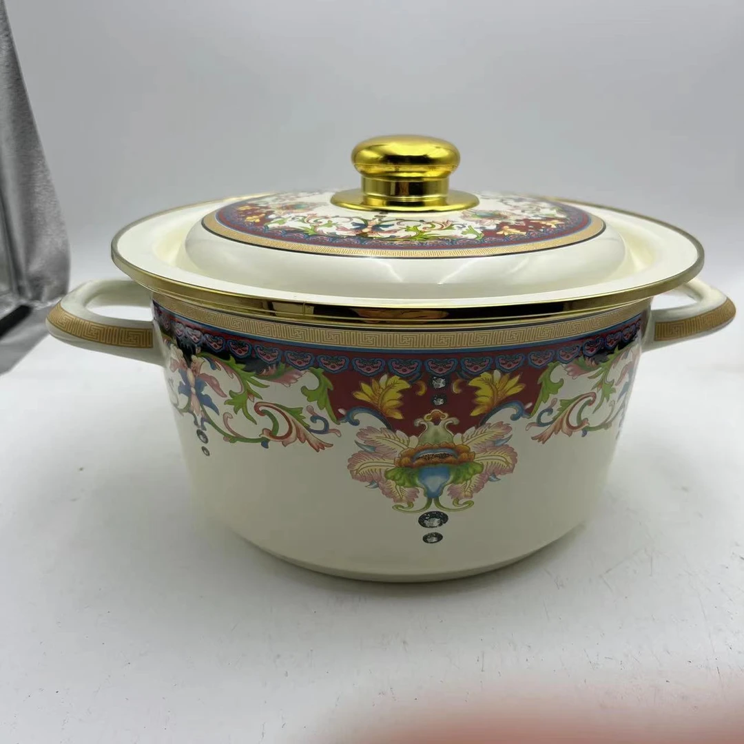 26cm【经典珍品汤锅】珐琅搪瓷汤锅炖锅煮锅搪瓷盖
