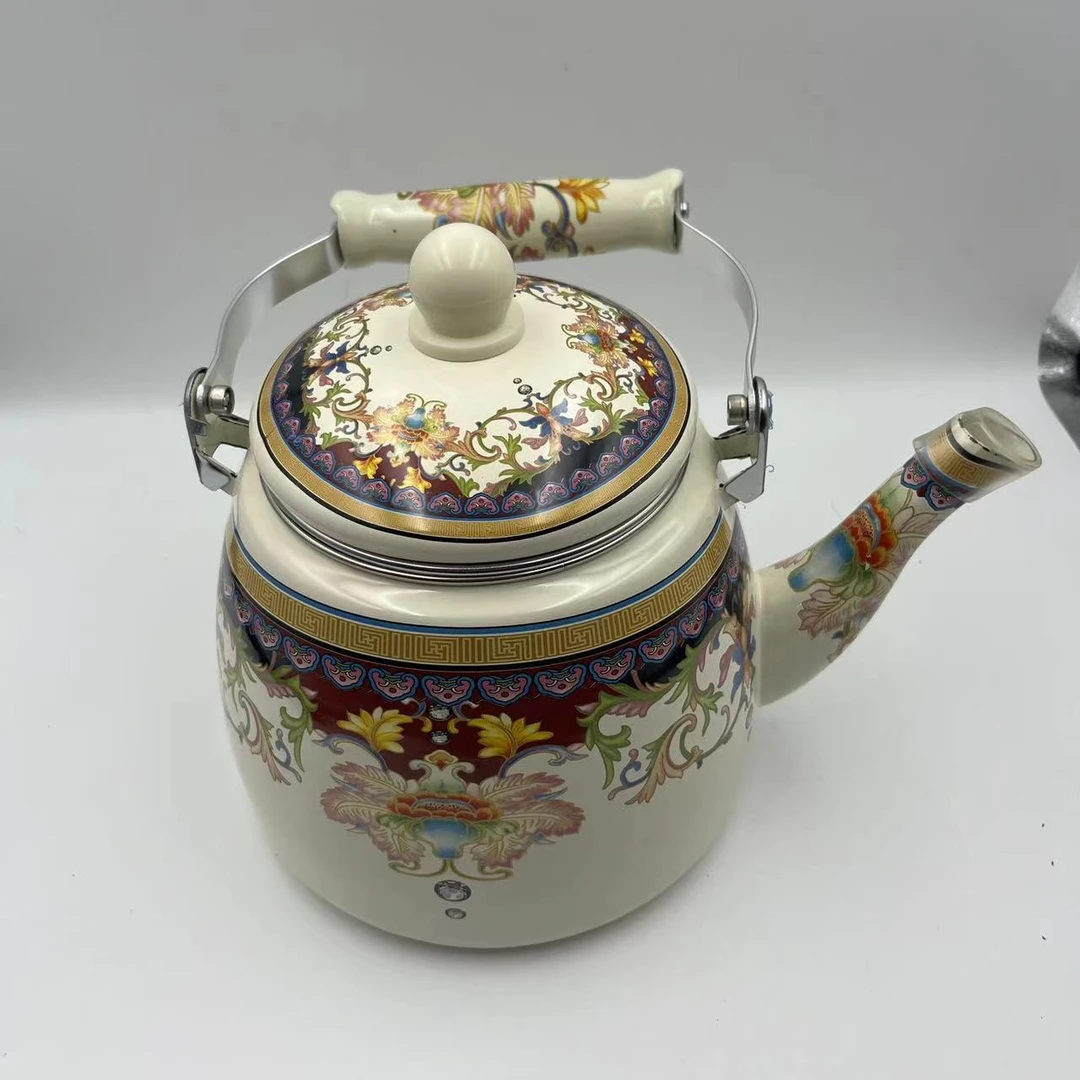 3.3升臻品珐琅搪瓷烧水壶带滤网陶瓷手柄