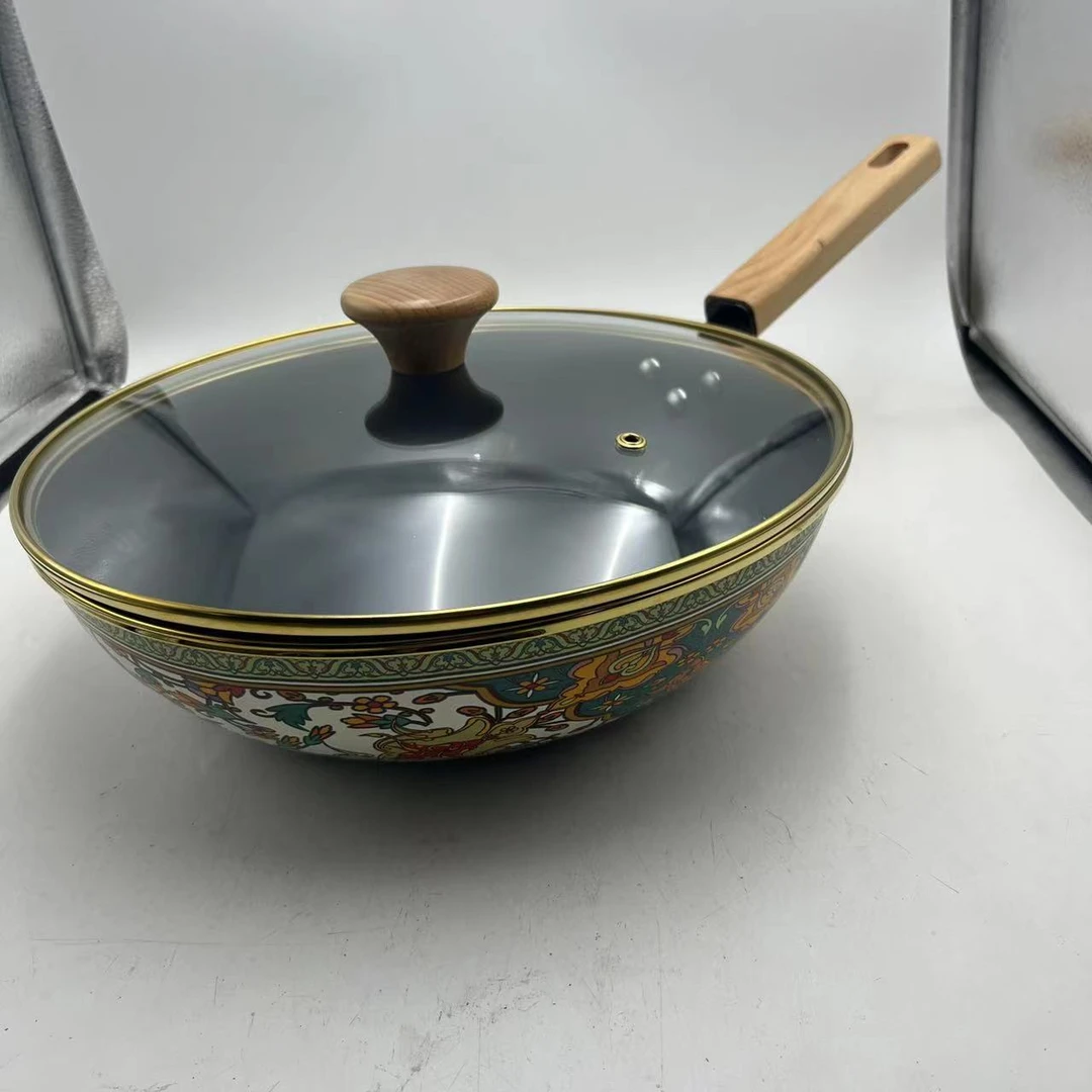 30.9cm【俄罗斯】搪瓷珐琅炒锅不粘锅