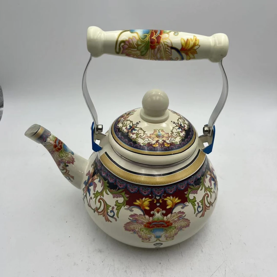 2.0L臻品陶瓷柄搪瓷珐琅烧水壶茶壶