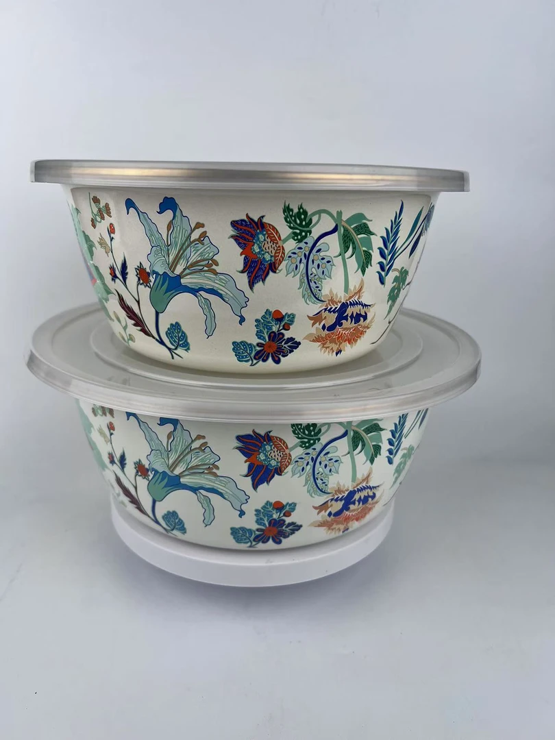 24cm+28cm满庭芳套盆两件套和面盆珐琅盆