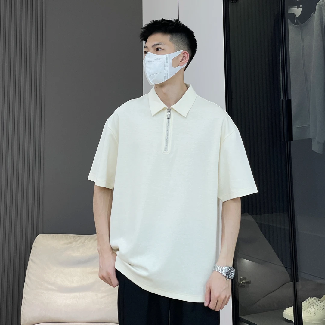 【高质感】男女同款宽松情侣透气polo衫T恤简约商务休闲百搭时尚ins