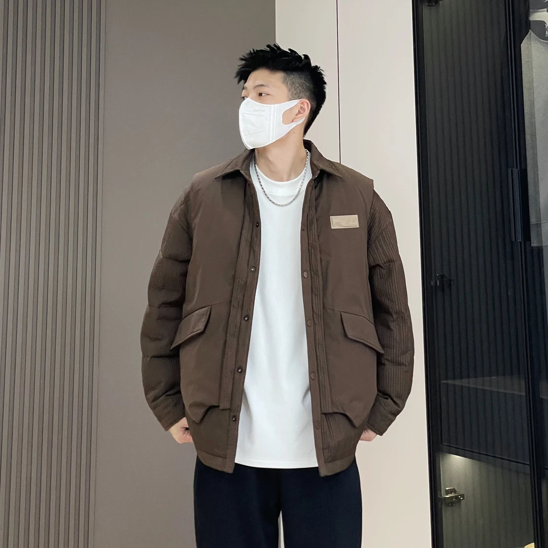 【90羽绒服】可拆卸二合一两件套90白鸭绒羽绒服拼接解构高定设计款