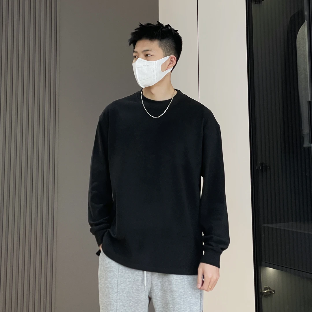 【百搭打底】双面绒德绒锁温打底高级感时尚百搭纯色圆领长袖男士