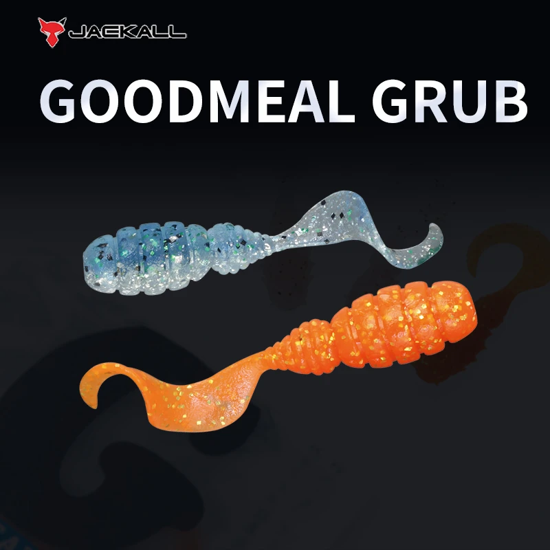 日本进口Jackall卷尾蛆软饵GOODMEAL路亚假饵根钓微物卷尾鲈鳜鱼