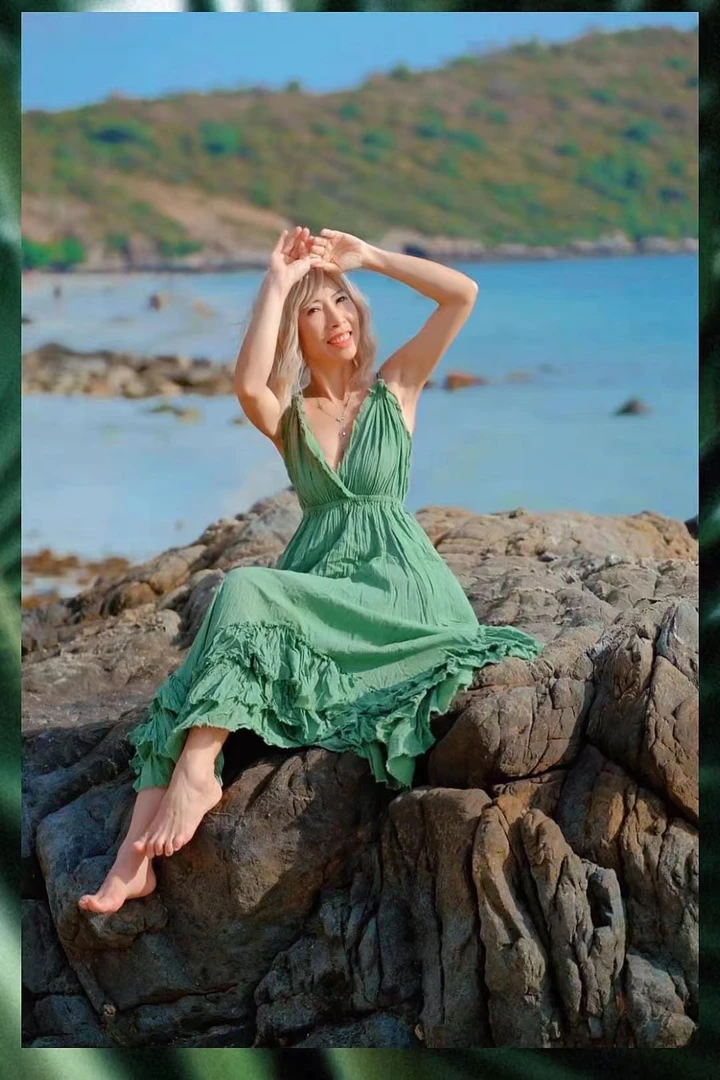 泰国泰棉度假风中长裙