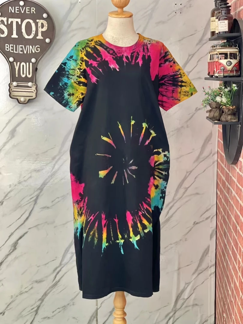 泰国手工扎染民族风裙子（直播间选花色）