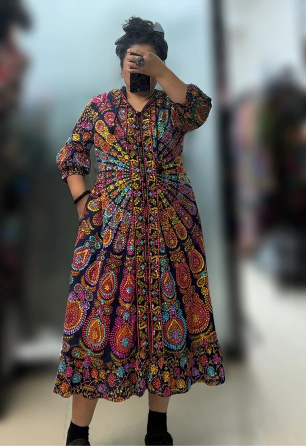 泰国重工钉珠连衣裙外套两穿