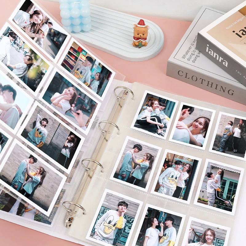 a4九宫格小卡册活页扣环收纳册三寸照片6寸相册大容量家庭影集8寸