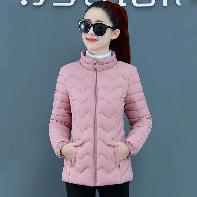 新款棉服女秋冬立领外套加厚韩版修身时尚百搭小棉袄大码短款棉衣