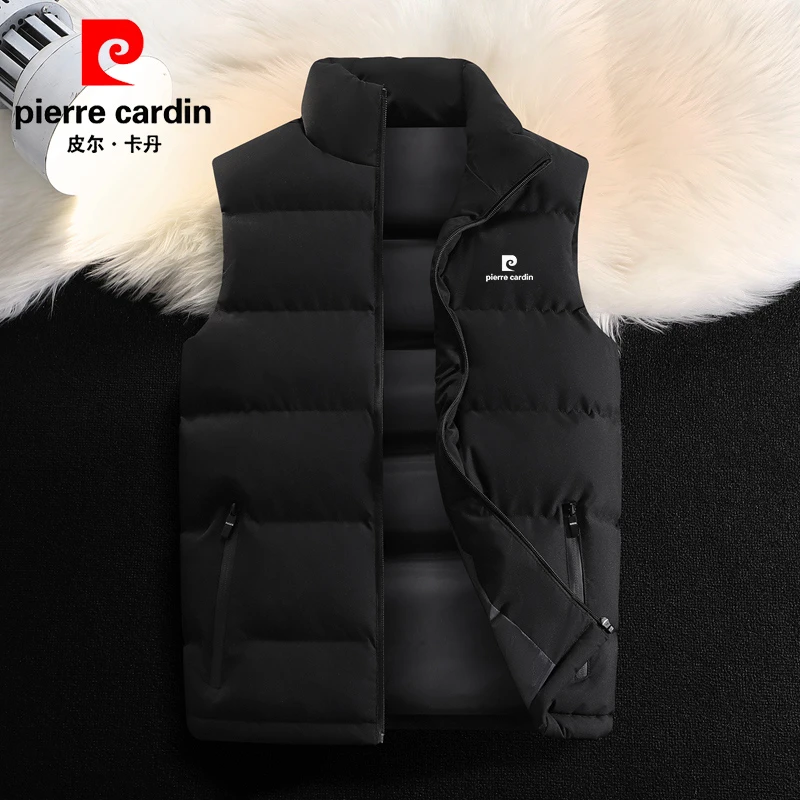 皮尔卡丹马甲男冬季加厚保暖男士休闲坎肩棉背心立领上衣外套