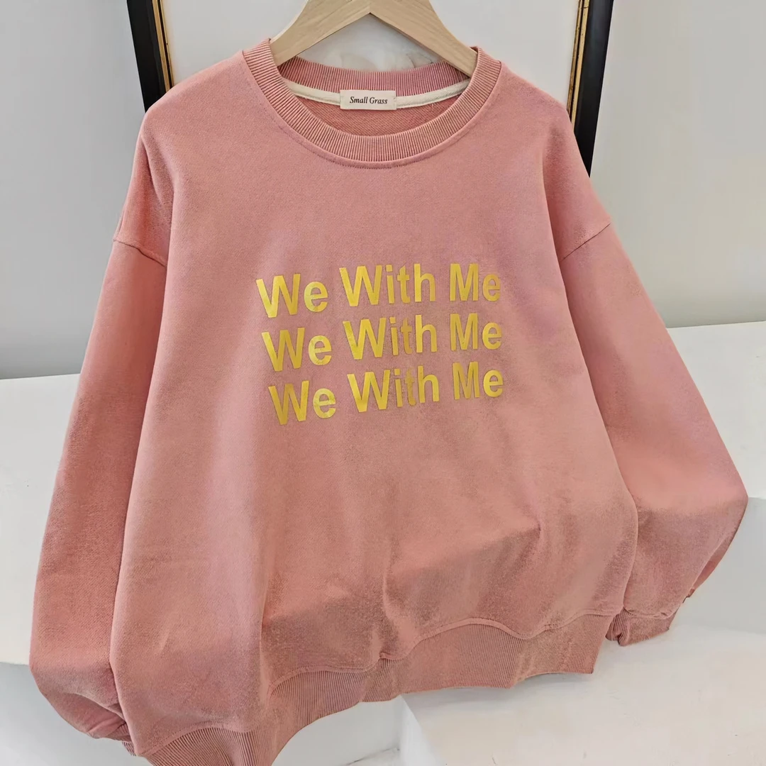 春秋款宽松休闲薄款圆领卫衣