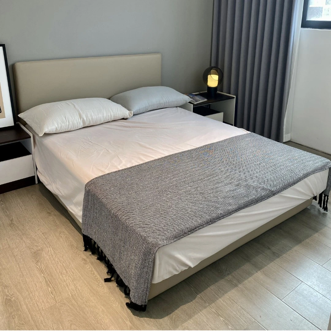 极简双人主卧次卧双人床大床落地小户型卧室儿童房简约现代