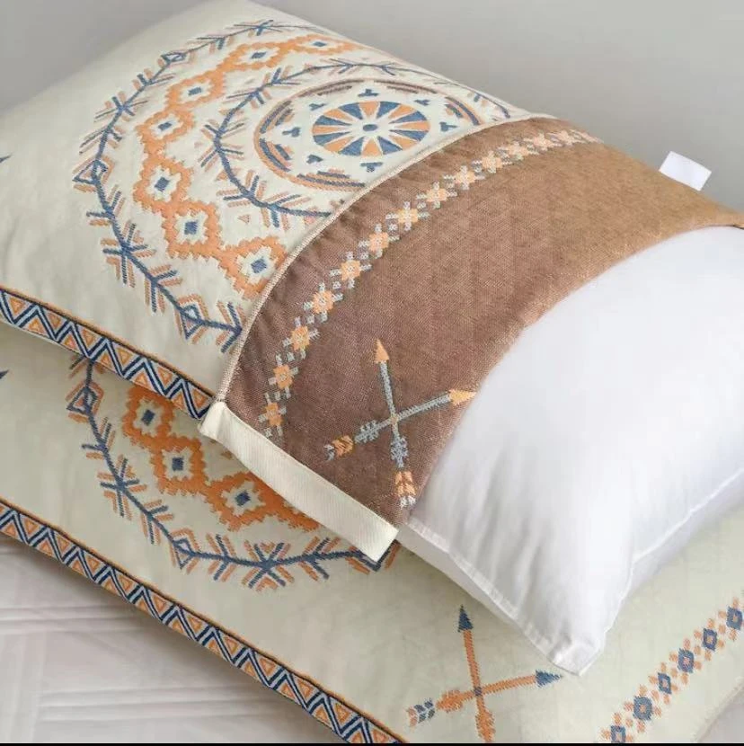 【京かわ会社】纯棉纱布枕巾一对装52*75cm箭头