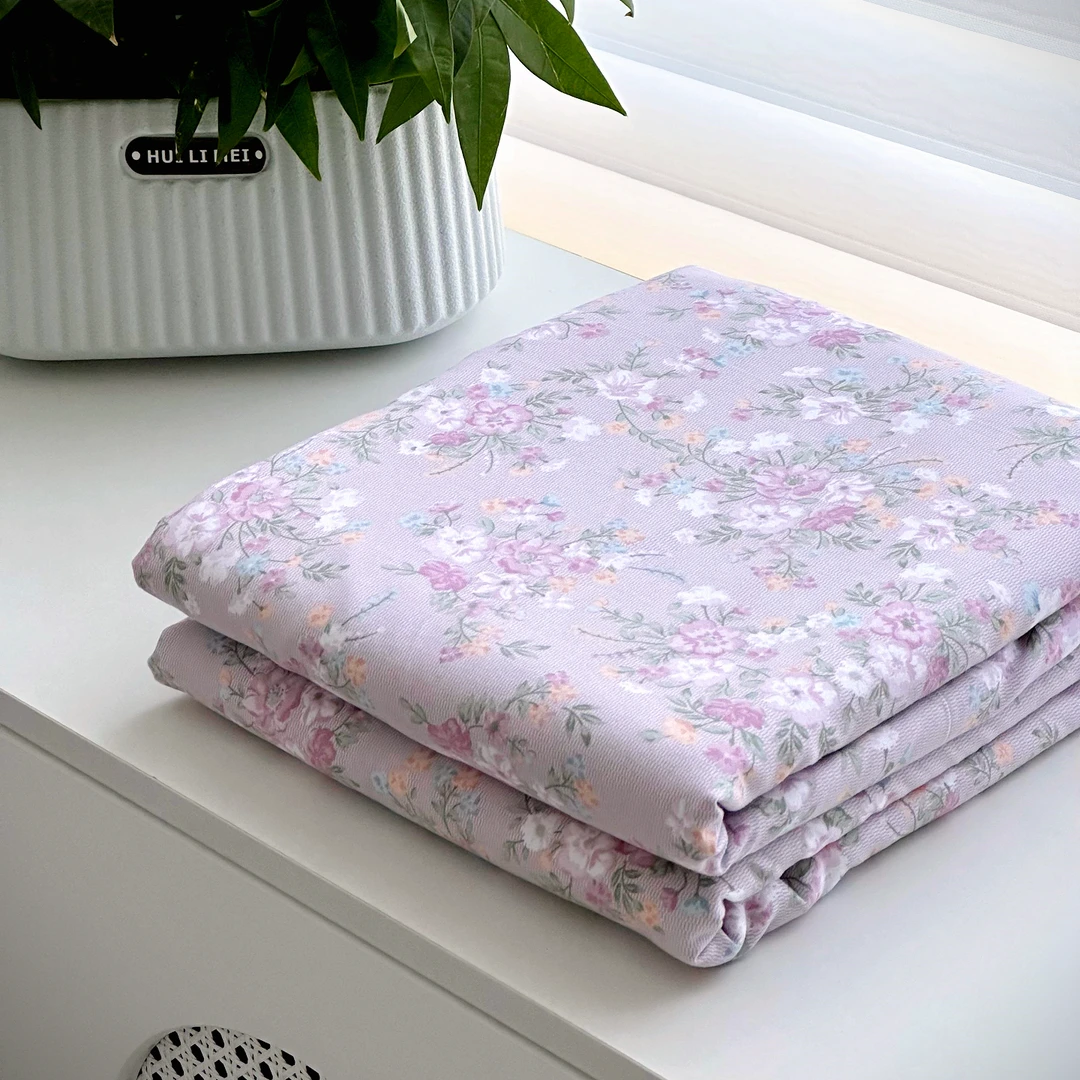 【京かわ会社】磨毛双层纱精品被罩 紫花 组合