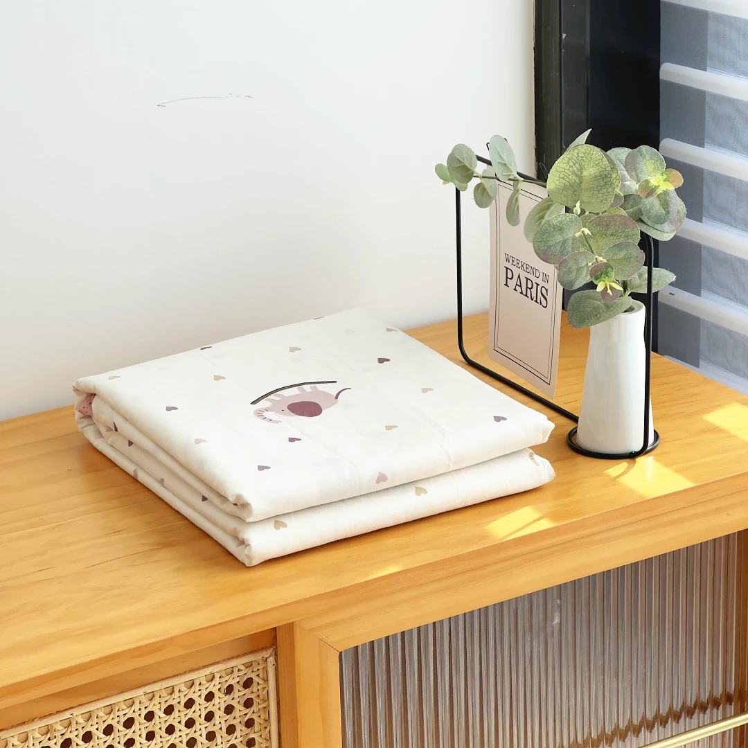 【京かわ会社】全棉100支匹马棉花边被罩200*230cm小象-粉