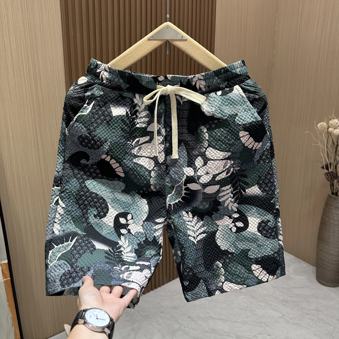 夏季新款热卖短裤男士提花潮牌宽松五分裤休闲薄款时尚运动沙滩裤