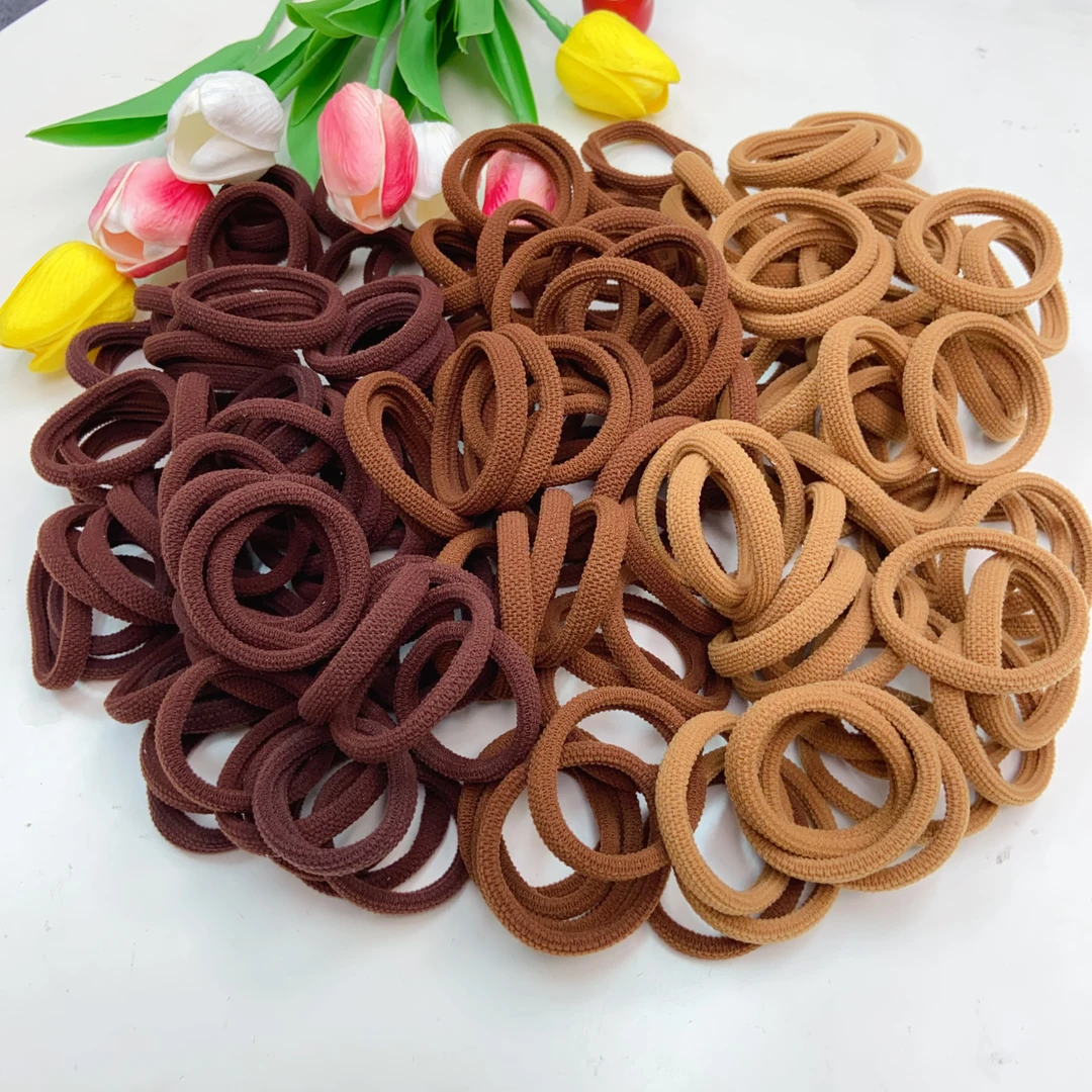 （100根+收纳袋）2024新款玉米提花高弹力头绳高品质发圈不伤发皮筋