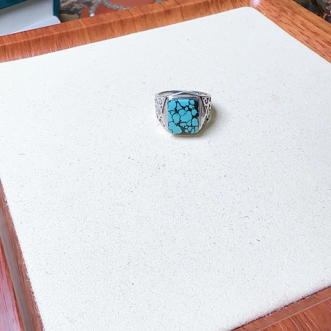 【闪购商品】绿松石戒指银S925镶嵌稚