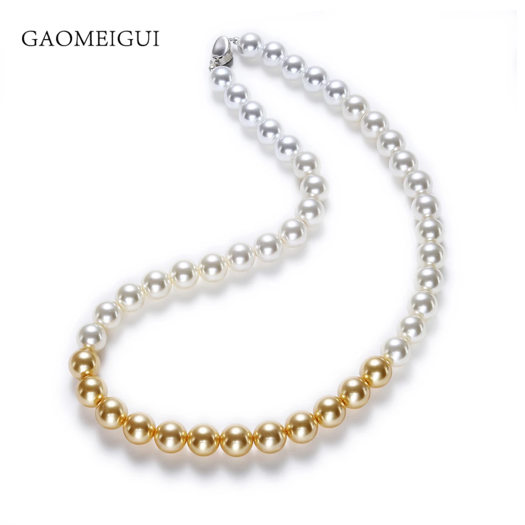 吊坠925银 925高珠项链女金色渐变轻奢百搭吊坠