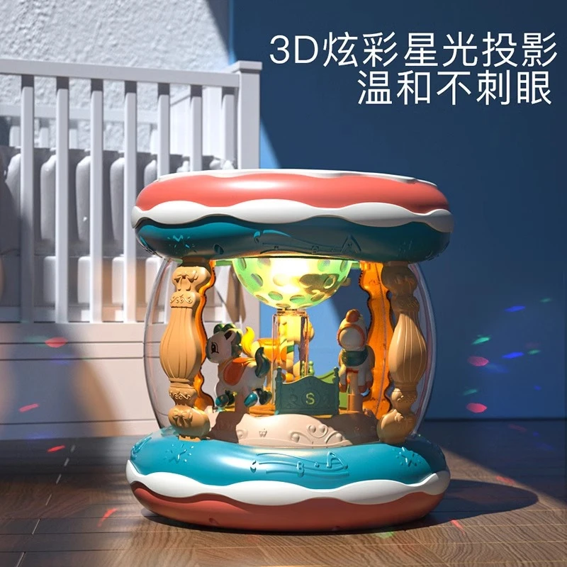 充电款婴儿音乐拍拍鼓麦克风早教益智旋转木马优质手拍鼓儿童玩具
