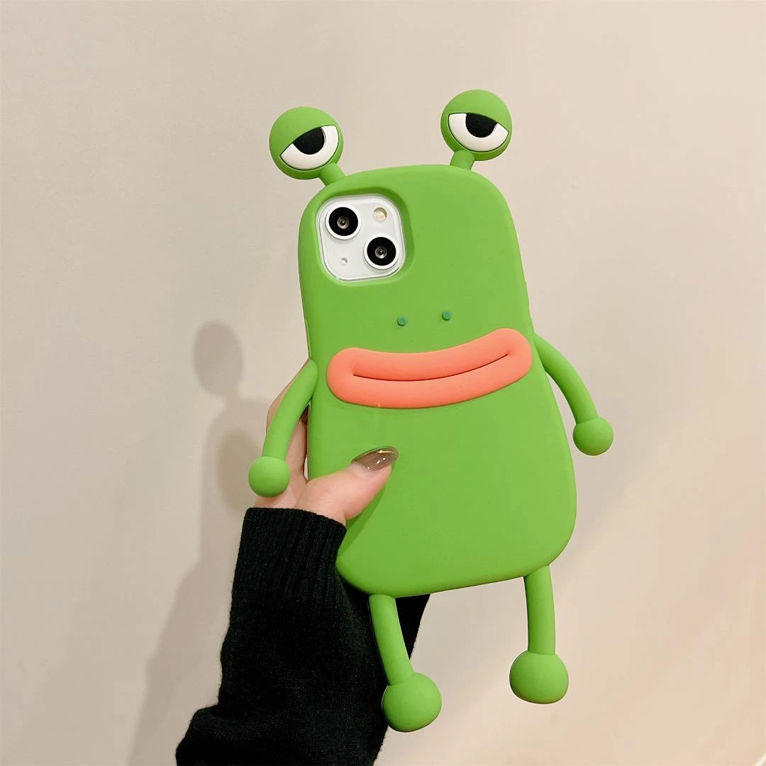 香肠嘴绿色青蛙手机壳iphone115/14Promax/13Pro/12创意立体网红
