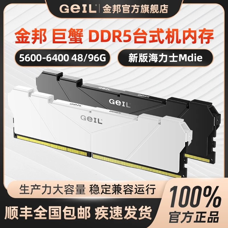 Geil/金邦DDR5内存条6400台式机设计电脑5600海力士颗粒48马甲96G