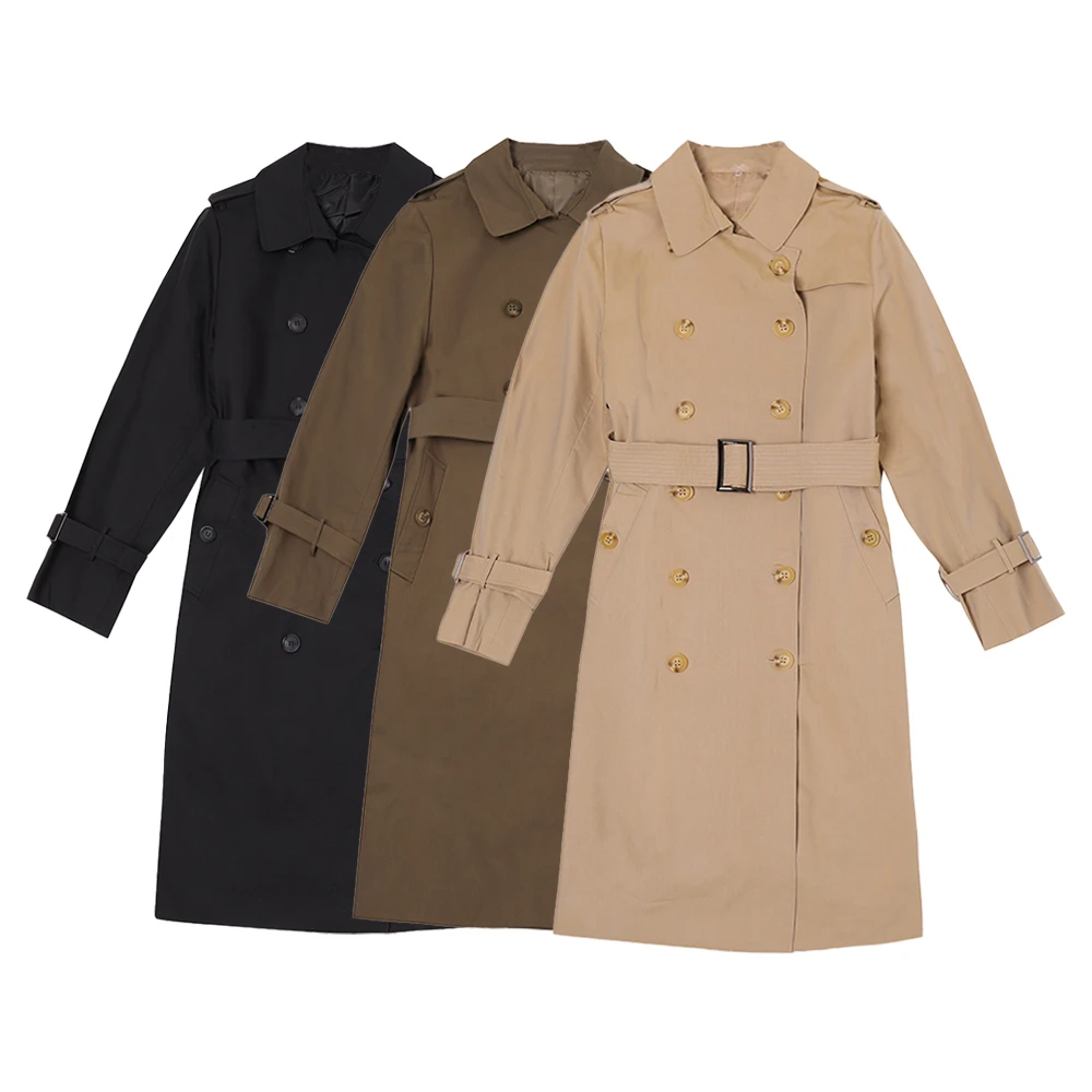 【子溪说衣】三色腰带风衣风衣休闲百搭潮流中长款 FTK-241001