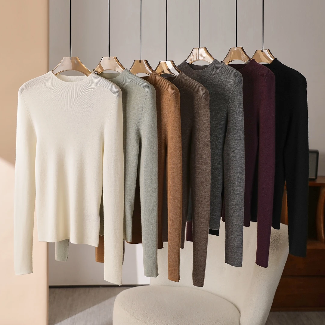 【子溪说衣】可机洗满分羊毛半高领毛衫   ZY-4J9086